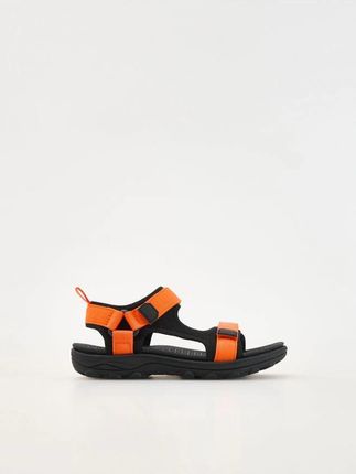 Reserved - Kolorowe sandały na rzepy - czarny