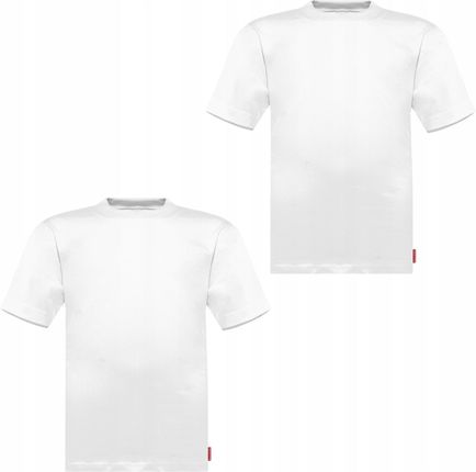 2X Koszulka Na Wf Dziecięcy T-shirt Lużny 140 Biel