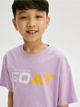 Reserved - Bawełniany t-shirt z nadrukiem - fioletowy