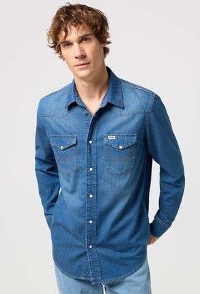 Wrangler Męska koszula dżinsowa 112350464 Niebieska