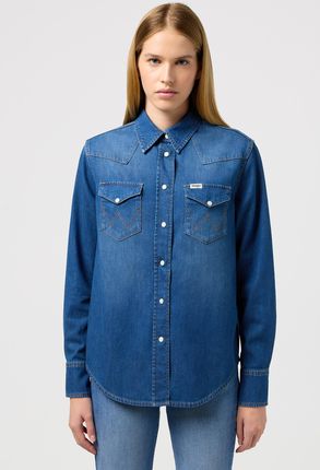 Wrangler Damska koszula dżinsowa 112350625 Niebieska