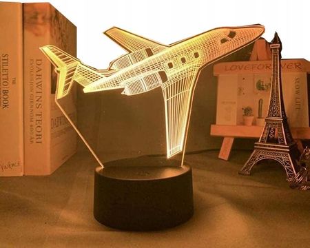 Lampa Nocna Led Samolot Iluzjonalna 3D Z Zasilaniem Usb