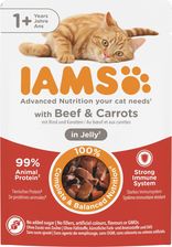 IAMS Advanced Nutrition – mokra karma w saszetkach dla kotów powyżej 1. roku z wołowiną i marchewką w galarecie 85g