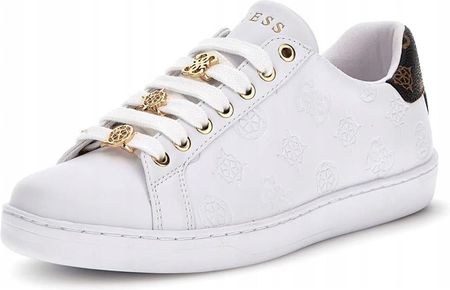 Guess buty damskie tenisówki Rossena białe, logo na sznurówkach 38