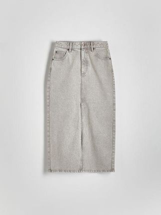 Reserved - Jeansowa spódnica midi - jasnoszary