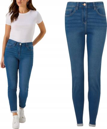 Papaya Damskie Ciemne Jeansowe Spodnie Proste Jeansy Jolie Skinny XL 42