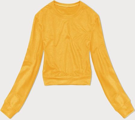 Cienka krótka bluza dresowa damska żółta (8B938-117)