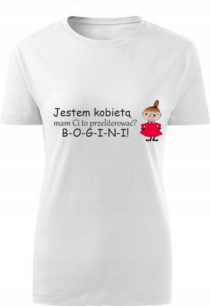 Koszulka T-shirt damska D508 Mała MI Kobieta Bogini! biała rozm S