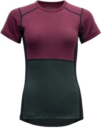 Damska koszulka Devold Lauparen Merino 190 T-Shirt Wmn Wielkość: M / Kolor: szary/fioletowy