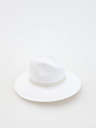 Reserved - Pleciony kapelusz panama - złamana biel