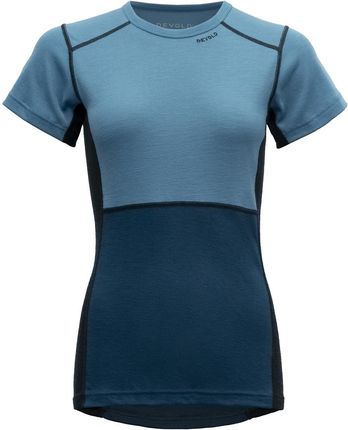 Damska koszulka Devold Lauparen Merino 190 T-Shirt Wmn Wielkość: M / Kolor: niebieski/ciemnoszary
