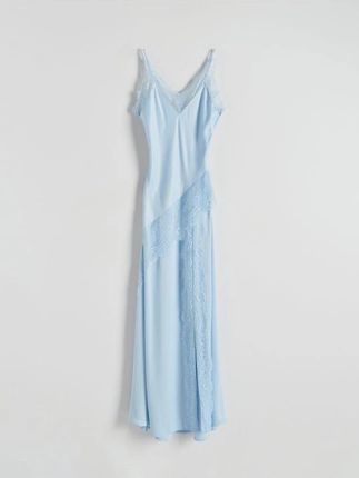 Reserved - Bieliźniana sukienka maxi - jasnoniebieski