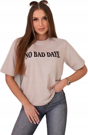 Bluzka bawełniana No Bad Days beżowa
