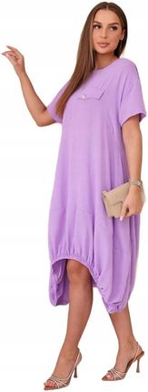 Sukienka oversize z kieszeniami jasno fioletowa