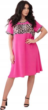 Sukienka z motywem panterki różowa