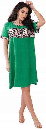 Sukienka z motywem panterki jasno zielona