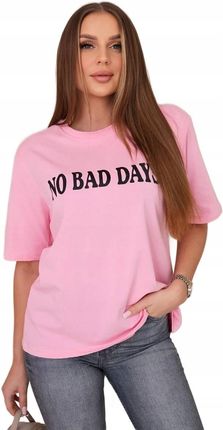 Bluzka bawełniana No Bad Days jasno różowa