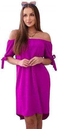 Sukienka wiązana na rękawach ciemno fioletowa