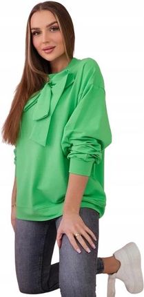Bluzka bawełniana z kokardą jasno zielona