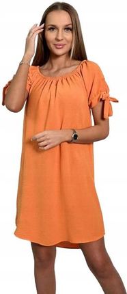 Sukienka wiązana na rękawach pomarańczowa