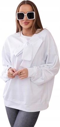 Bluzka bawełniana z kokardą biała