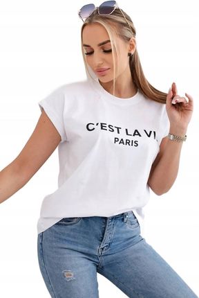 Bluzka bawełniana C'est La Vie Paris biała