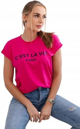 Bluzka bawełniana C'est La Vie Paris fuksja