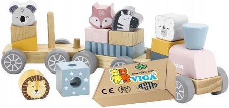 Viga Drewniana Kolejka Sorter Pociąg Zabawka Edukacyjna Dla Niemowląt 18M+ Montessori