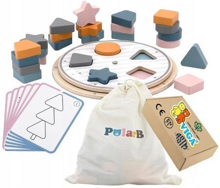 Viga Drewniana Układanka Sorter Sensoryczny Zabawki Edukacyjne Dla Niemowląt 18M+ Montessori