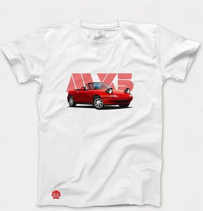 T-shirt koszulka męska z samochodem Mazda MX5 dla fanów motoryzacji japońskiej
