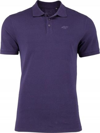 4F Koszulka Polo Granatowa odcień fioletu Polówka 100% Bawełna M130 r. XXL