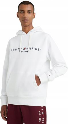 Tommy Hilfiger Ocieplana Bluza Męska Logo Biała XL