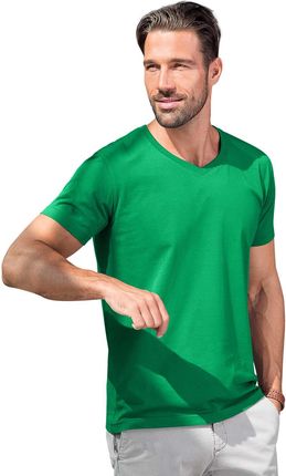 Dopasowany męski T shirt w serek Slim Fit XL