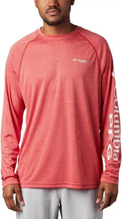 Koszulka sportowa z długim rękawem Terminal Tackle Heather LS Shirt - czerwona | ZAMÓW NA DECATHLON.PL - 30 DNI NA ZWROT