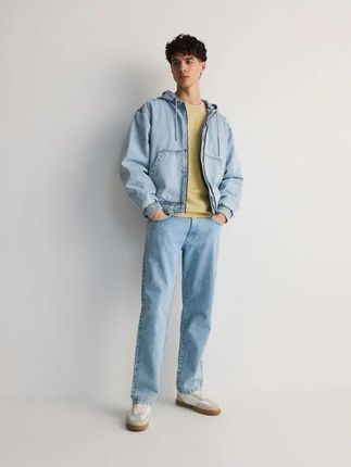 Reserved - Jeansowa kurtka z kapturem - niebieski