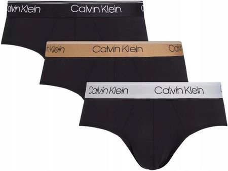 Calvin Klein Majtki Męskie Slipy Hip Brief 3PK Czarne r.L