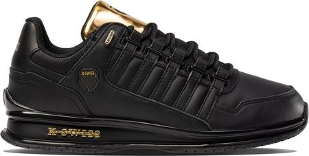 Sneakersy męskie K-Swiss RINZLER GT sportowe buty ze skóry ekologicznej na co dzień czarno-złote (08907-015-M)