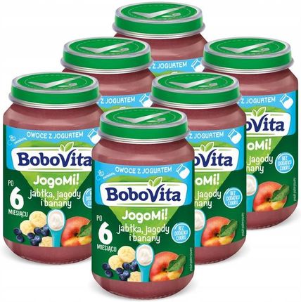 BoboVita jogurt jabłka jagody banany 6x190 ml