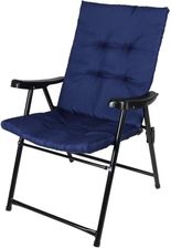 Zdjęcie Krzesło Ogrodowe Składane 59X66X46 92cm Z Poduszką Granatowe - Świerzawa