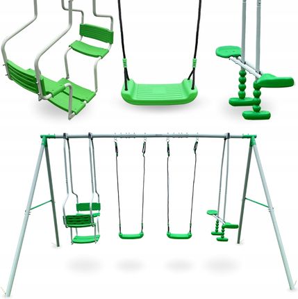 Hyper Motion Ogrodowy Plac Zabaw Xxl 6 Osobowy Zestaw Huśtawek Dla Dzieci Kolor Zielony