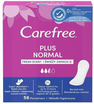 Carefree Plus Normal Fresh Scent Wkładki Higieniczne 56szt.