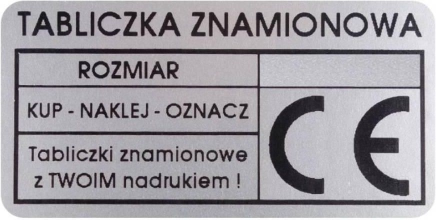 Specmark Tabliczka Znamionowa Srebrna Poliestrowa 50Mm X 30Mm 250szt ...