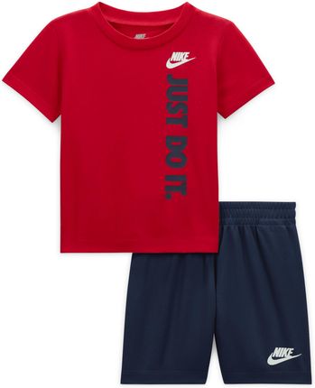 Zestaw ze spodenkami z dzianiny dresowej dla niemowląt Nike Sportswear (12–24 M) - Niebieski