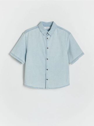 Reserved - Jeansowa koszula oversize - niebieski