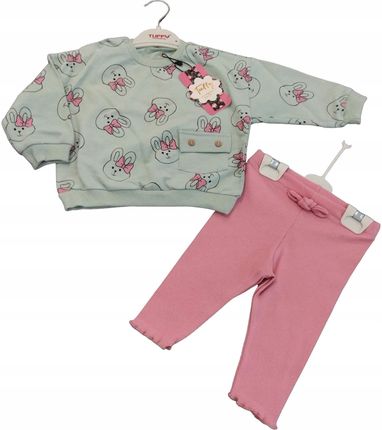 Bluzka i legginsy 74-80 komplet niemowlęcy dla dziewczynki 2szt. bluzeczka