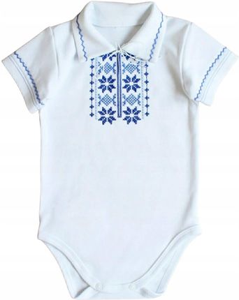 Koszulo Body niemowlęce 92 krótki rękaw Haftowane biale body dla noworodka