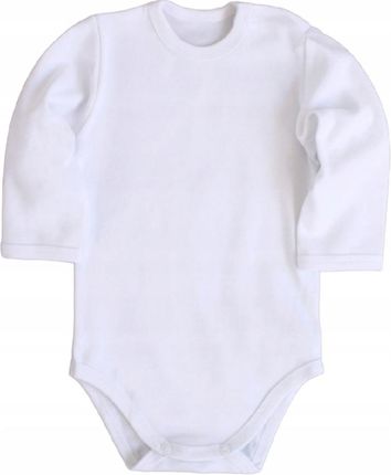 Białe Body niemowlęce r.74 długi rękaw jednokolorowe body dla noworodka
