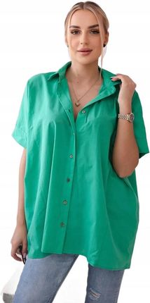 Koszula bawełniana z krótkim rękawem zielona