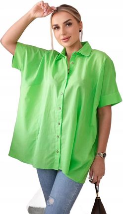 Koszula bawełniana z krótkim rękawem jasno zielona