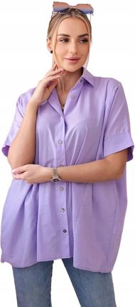 Koszula bawełniana z krótkim rękawem fioletowa